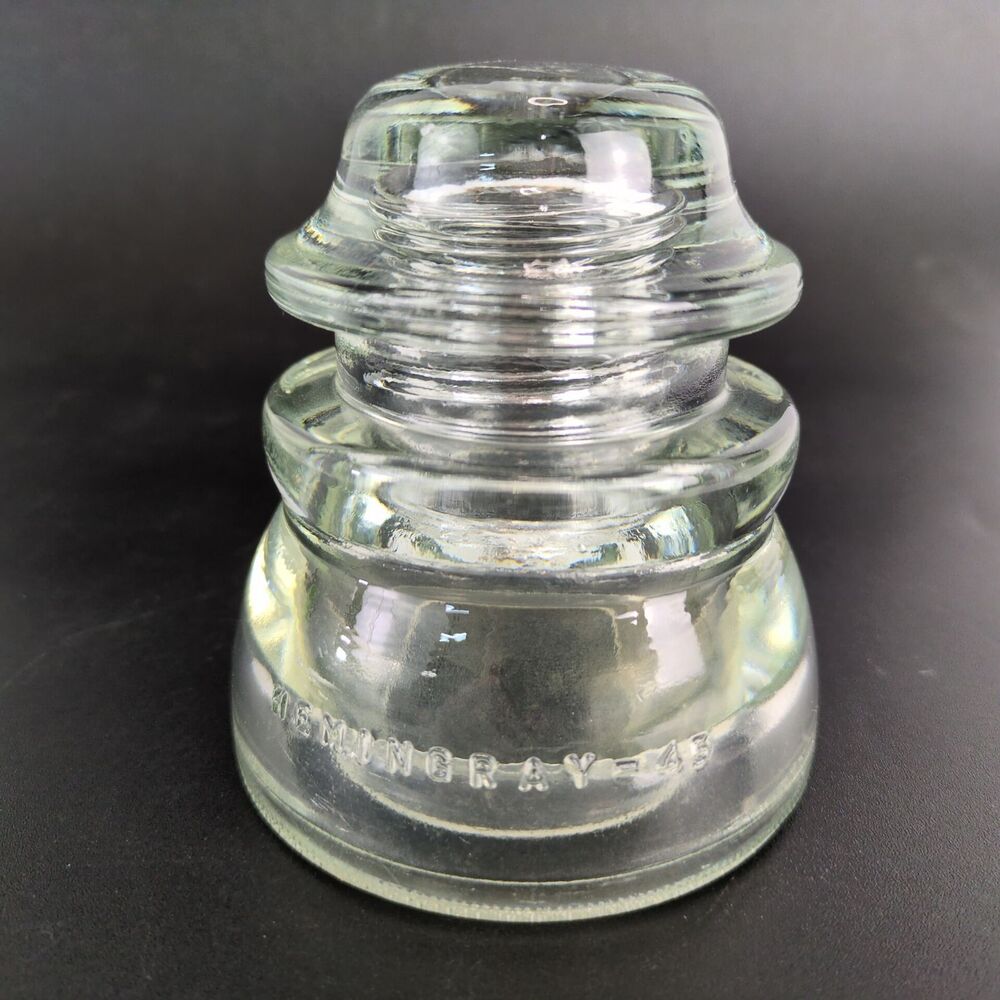 Hemingray No 45 Insulator Clear Glass CD155 Made in USA 25-50 Paperweight